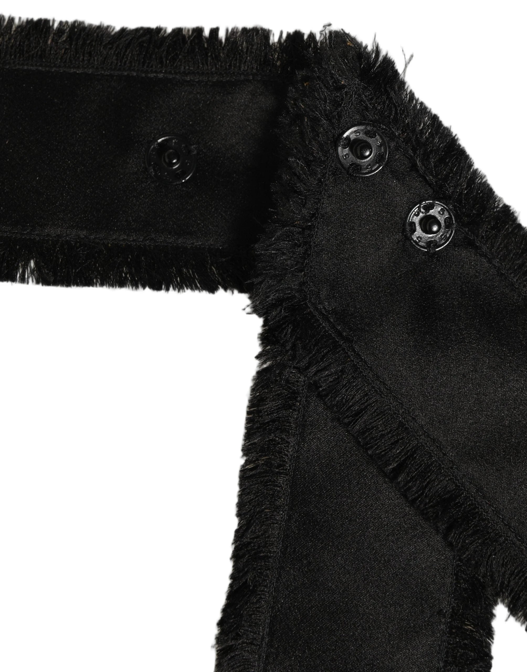 Dolce & Gabbana Black Velvet Wrap Around Tie Cintura Belt - IT40|S