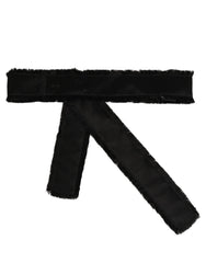 Dolce & Gabbana Black Velvet Wrap Around Tie Cintura Belt - IT40|S