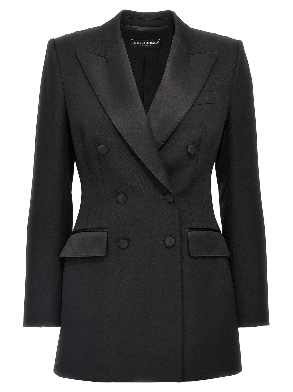 Dolce & Gabbana Black Virgin Wool Blazer - IT40