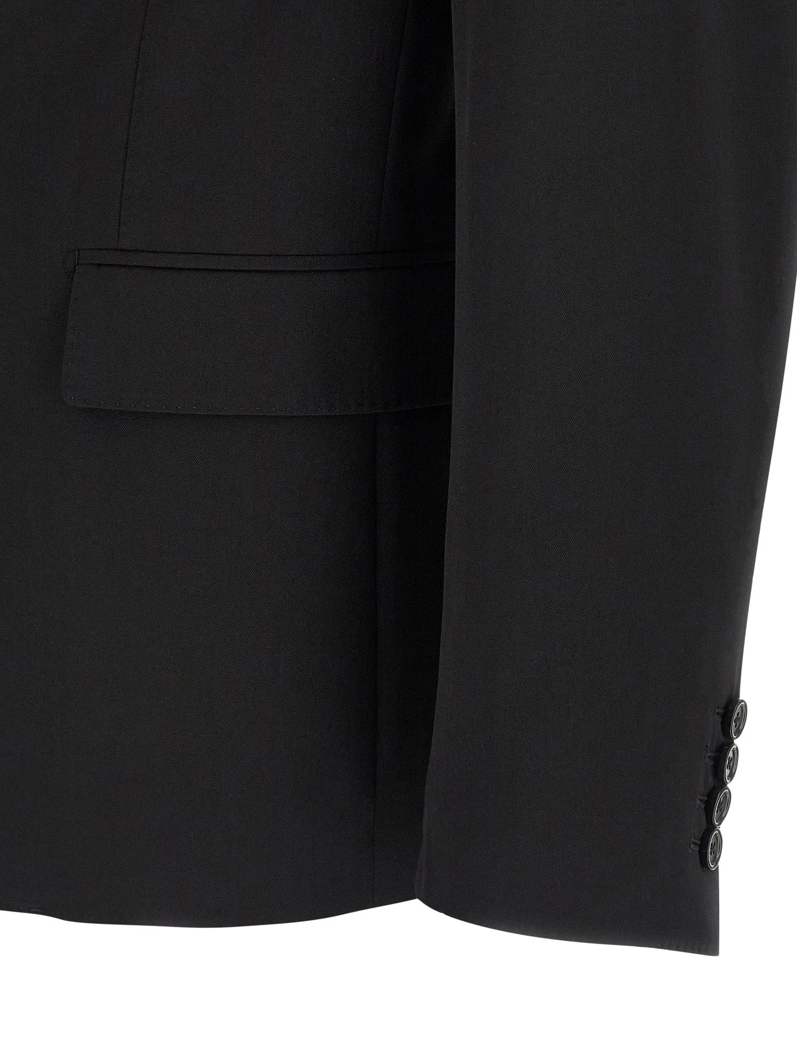 Dolce & Gabbana Black Virgin Wool Blazer - IT56 | XL