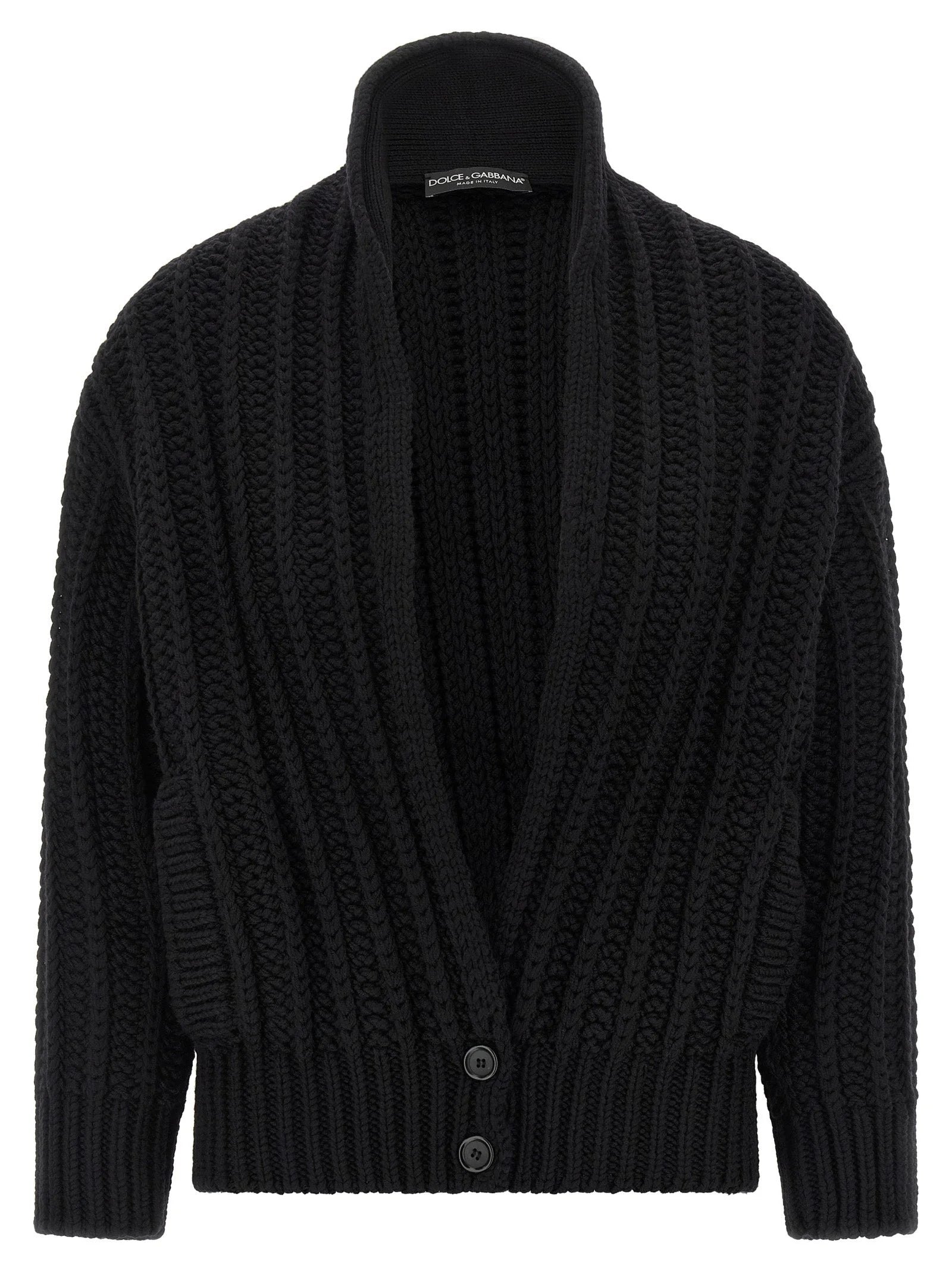 Dolce & Gabbana Black Virgin Wool Cardigan