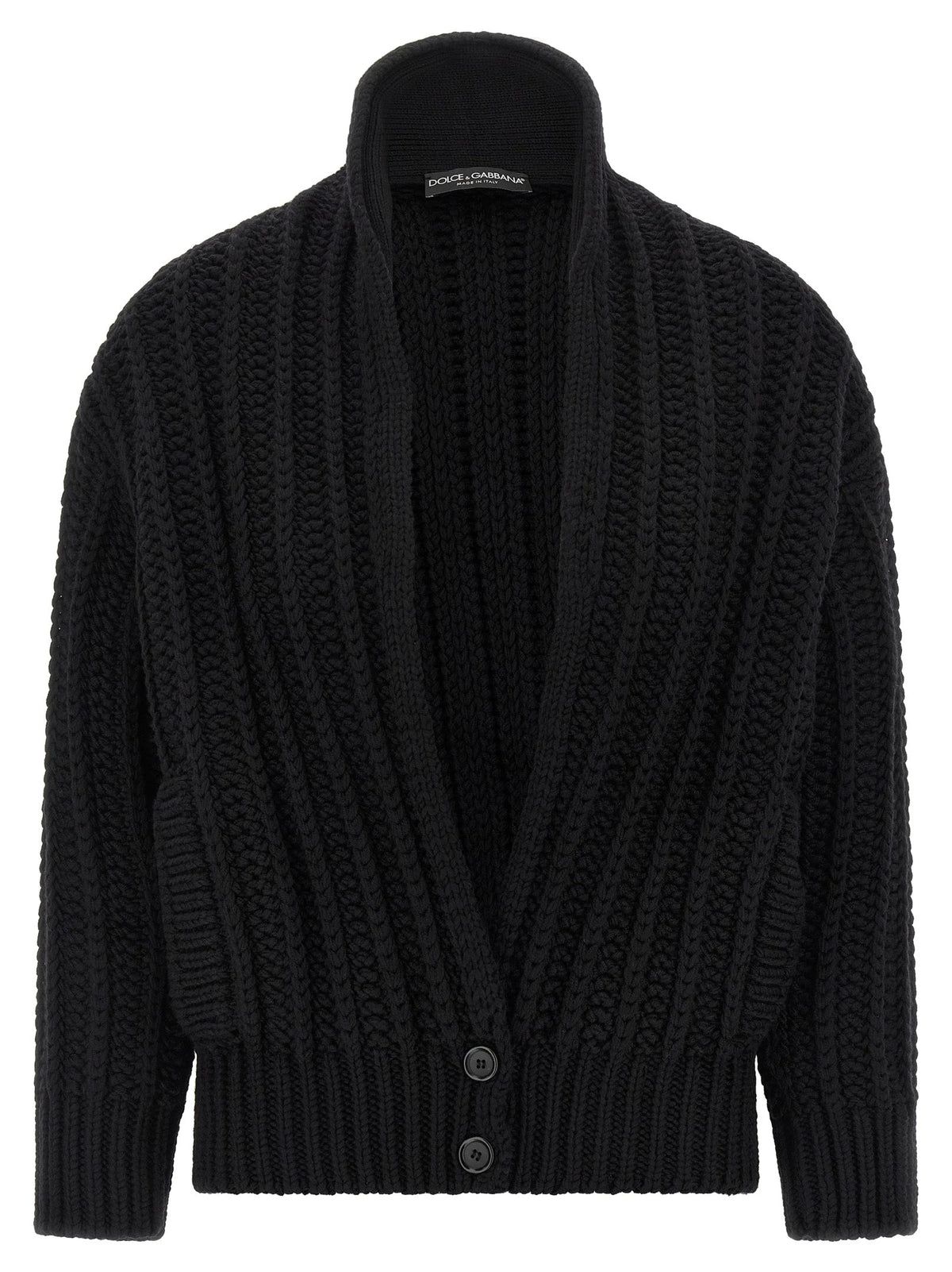 Dolce & Gabbana Black Virgin Wool Cardigan