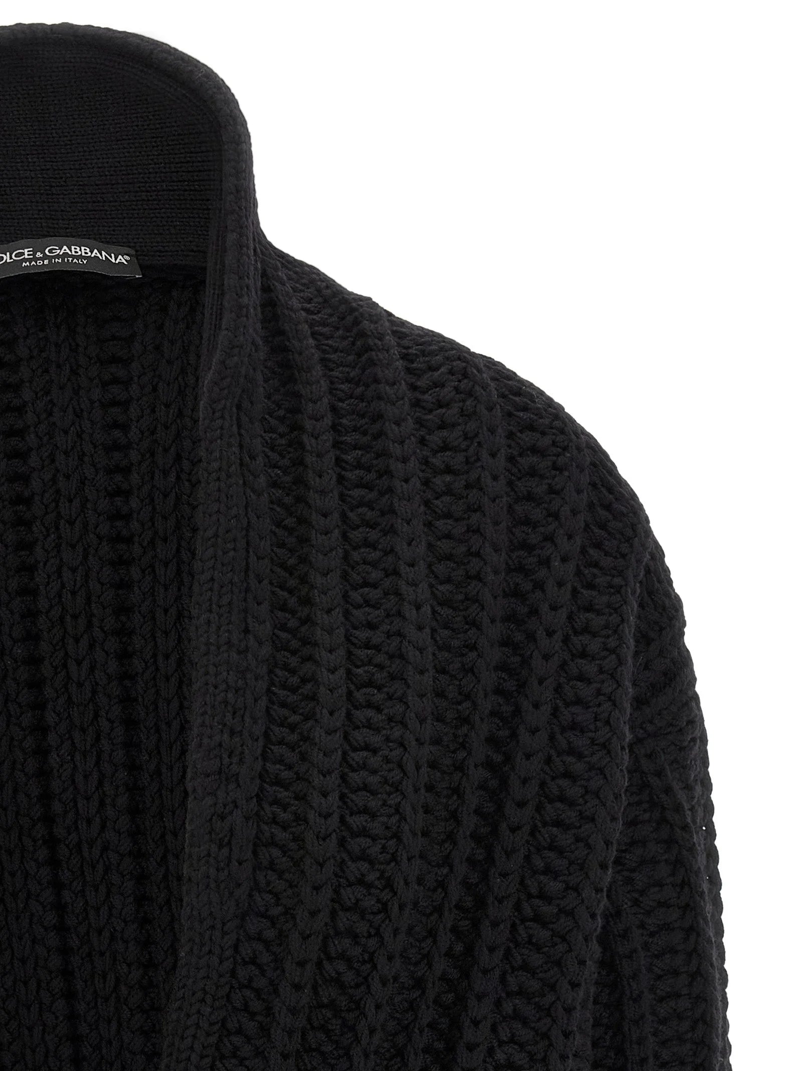 Dolce & Gabbana Black Virgin Wool Cardigan