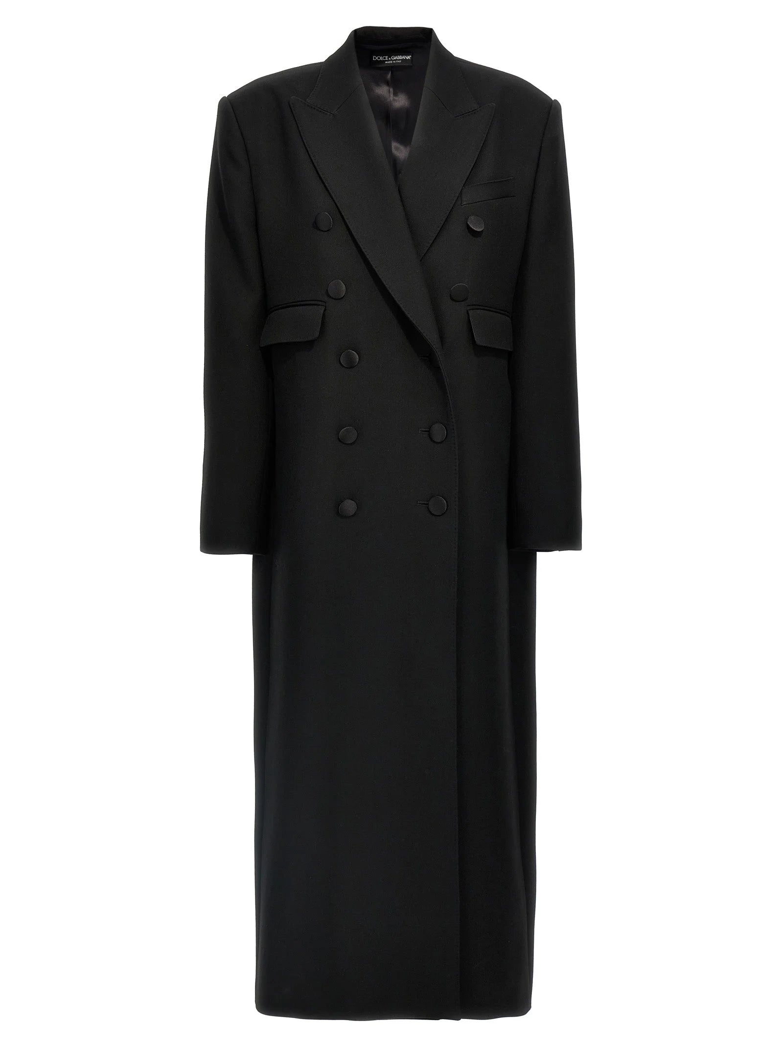 Dolce & Gabbana Black Virgin Wool Coat - IT38