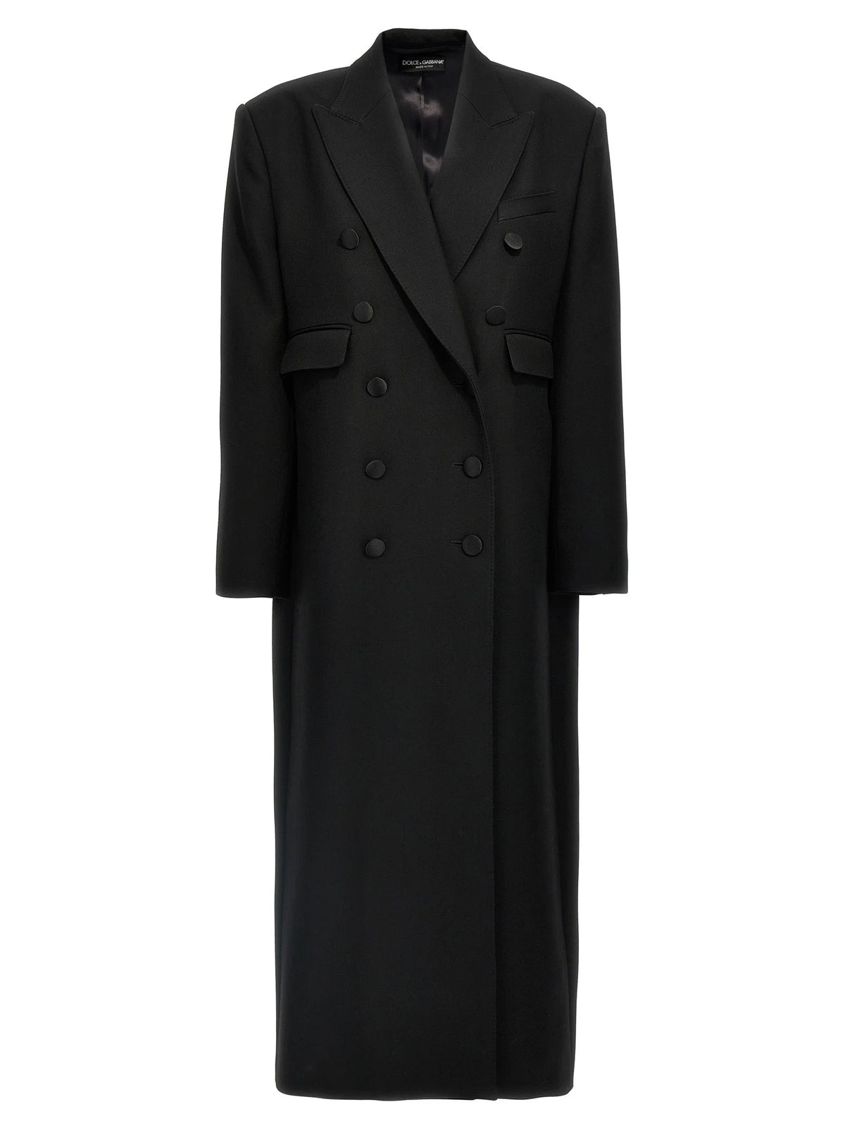 Dolce & Gabbana Black Virgin Wool Coat - IT38