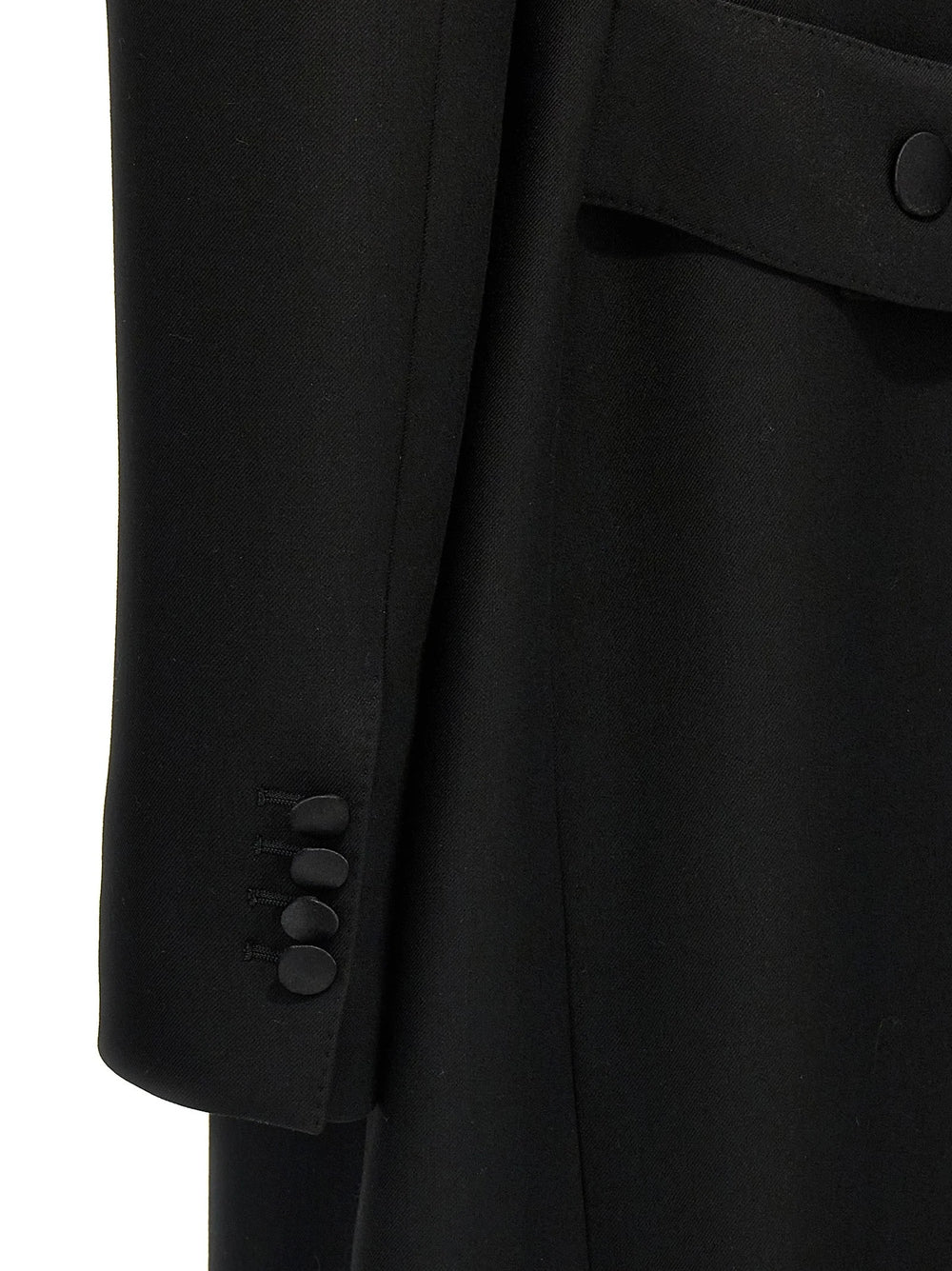 Dolce & Gabbana Black Virgin Wool Coat - IT38