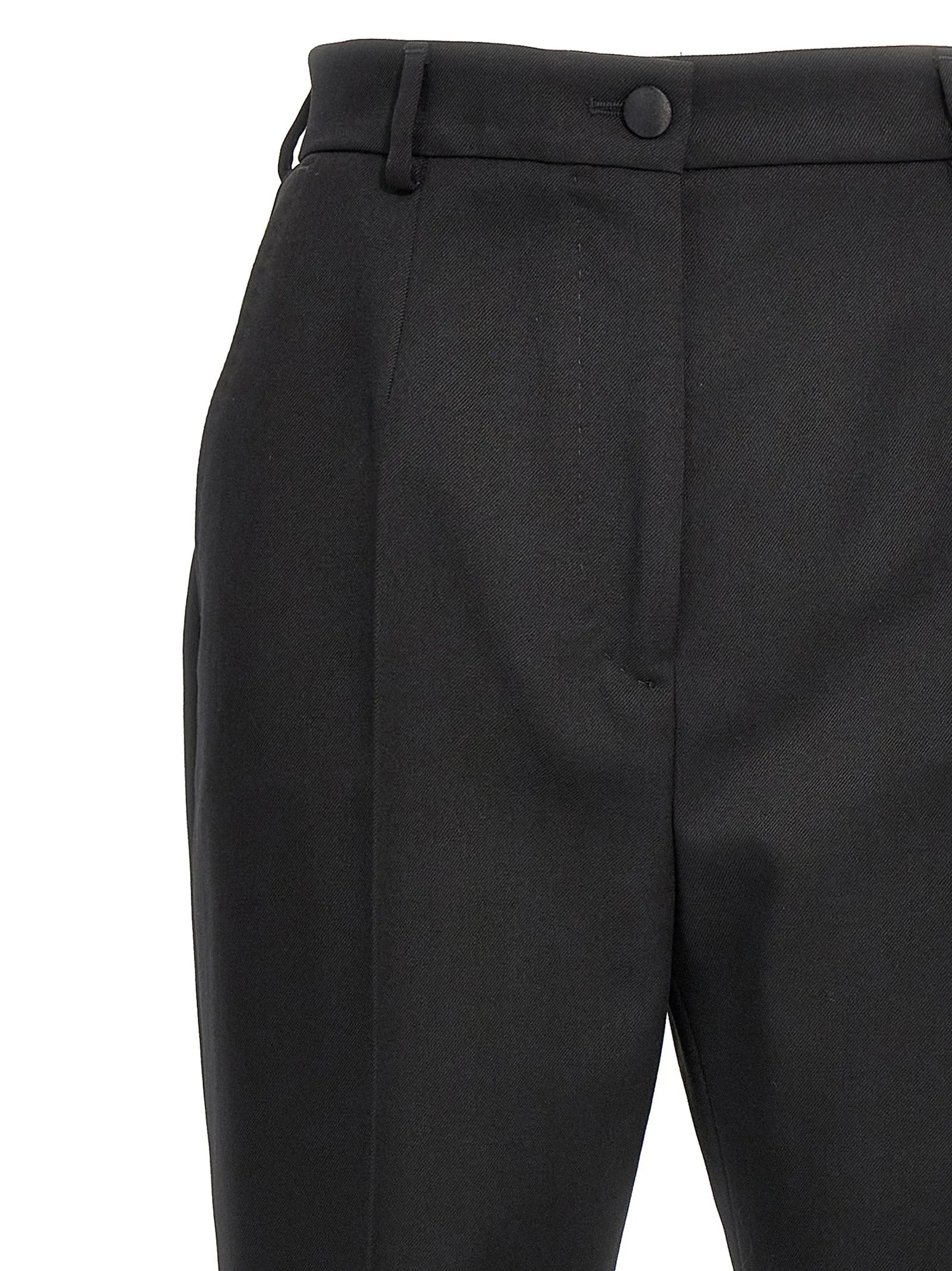 Dolce & Gabbana Black Virgin Wool Dress Pants - IT40