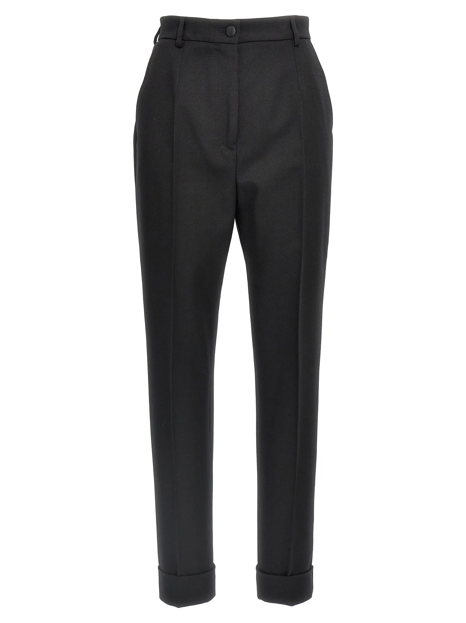 Dolce & Gabbana Black Virgin Wool Dress Pants - IT40