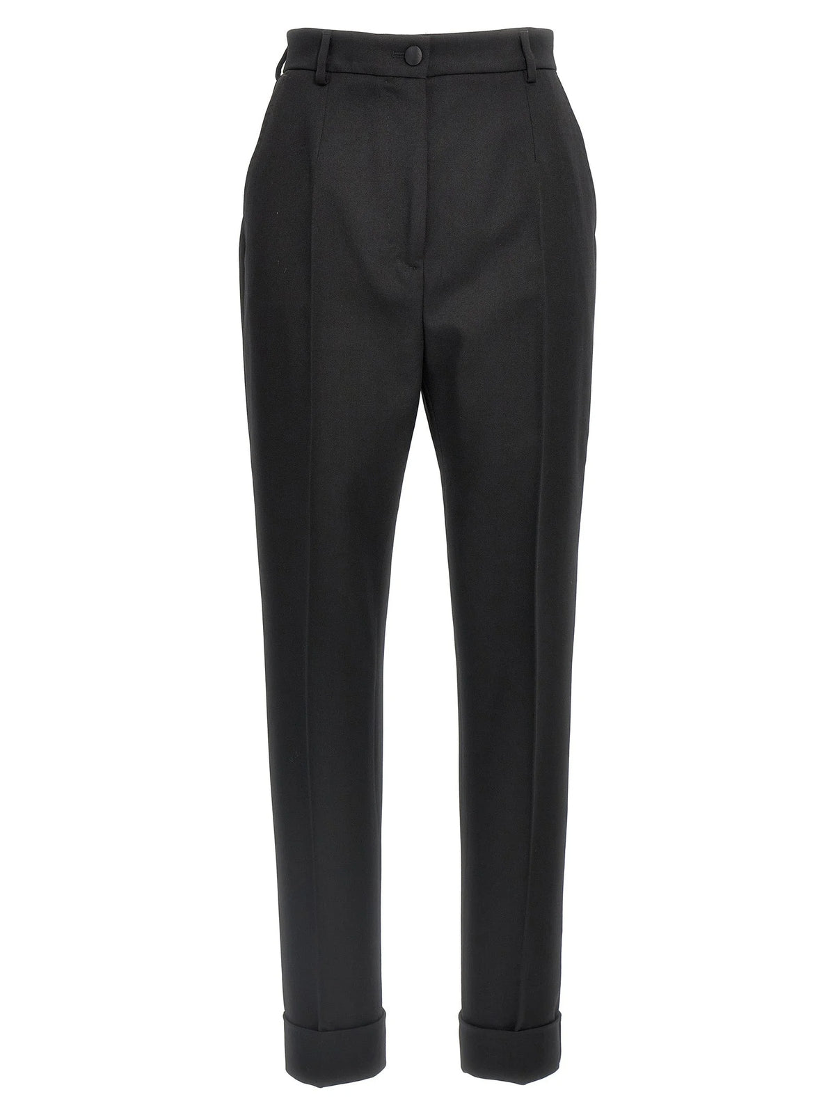 Dolce & Gabbana Black Virgin Wool Dress Pants - IT40