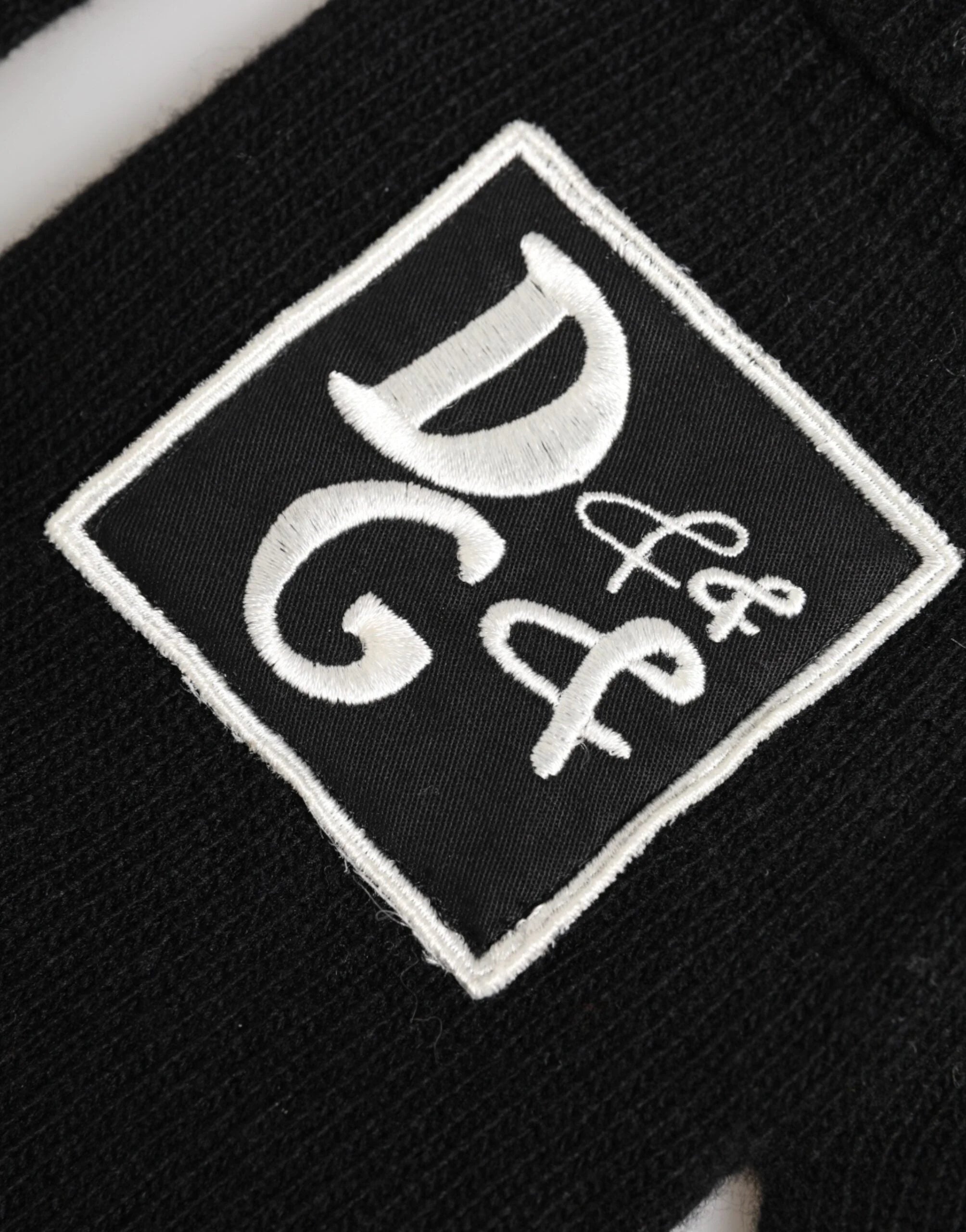 Dolce & Gabbana Black Virgin Wool Knit Hands Mitten Men Gloves - 9|M