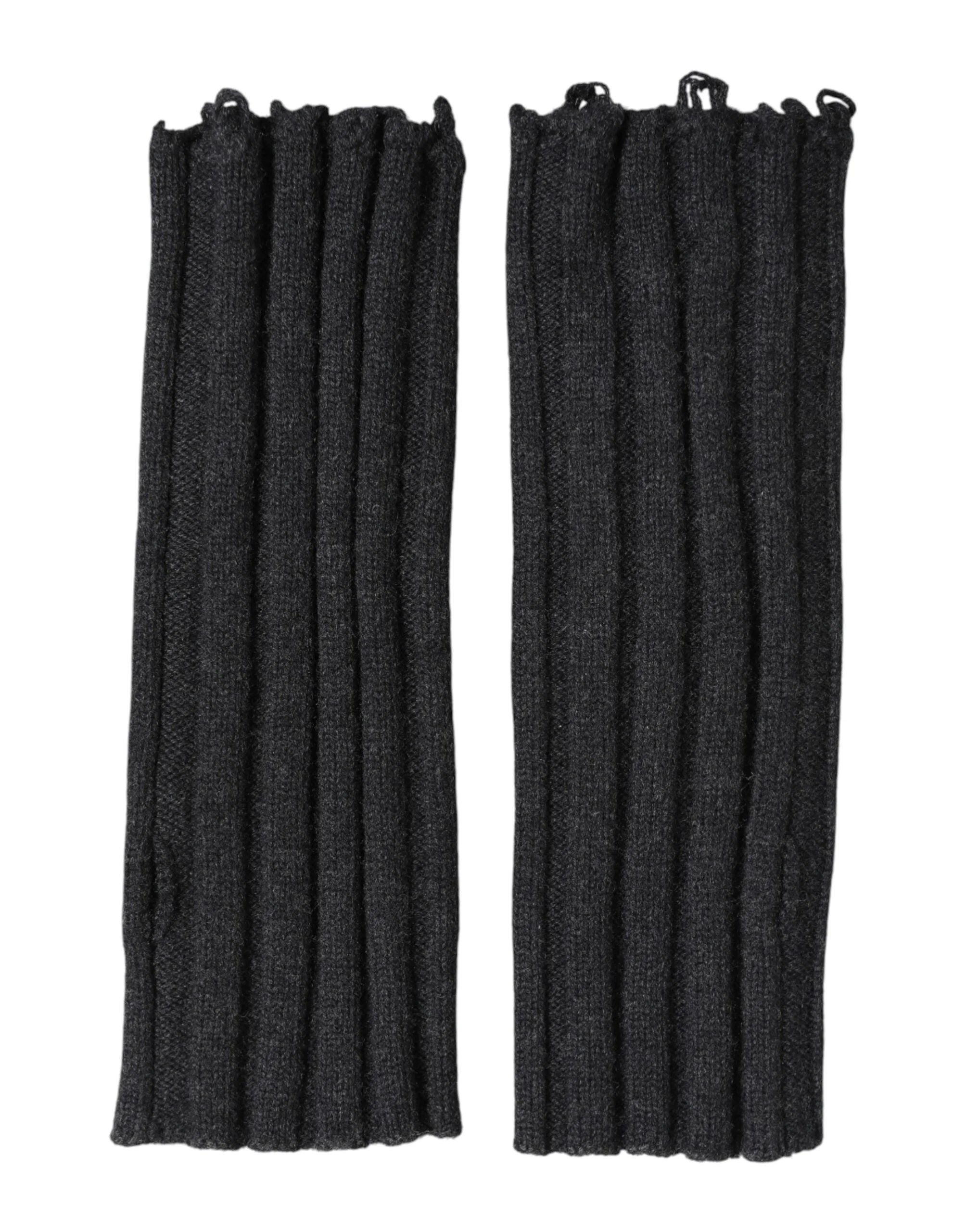 Dolce & Gabbana Black Virgin Wool Knitted Fingerless Gloves - Gloves & Mittens