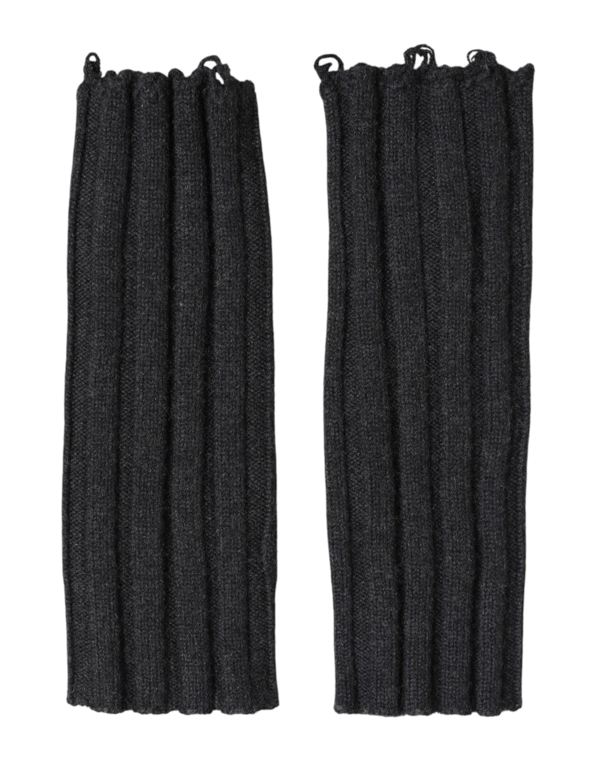 Dolce & Gabbana Black Virgin Wool Knitted Fingerless Gloves - Gloves & Mittens