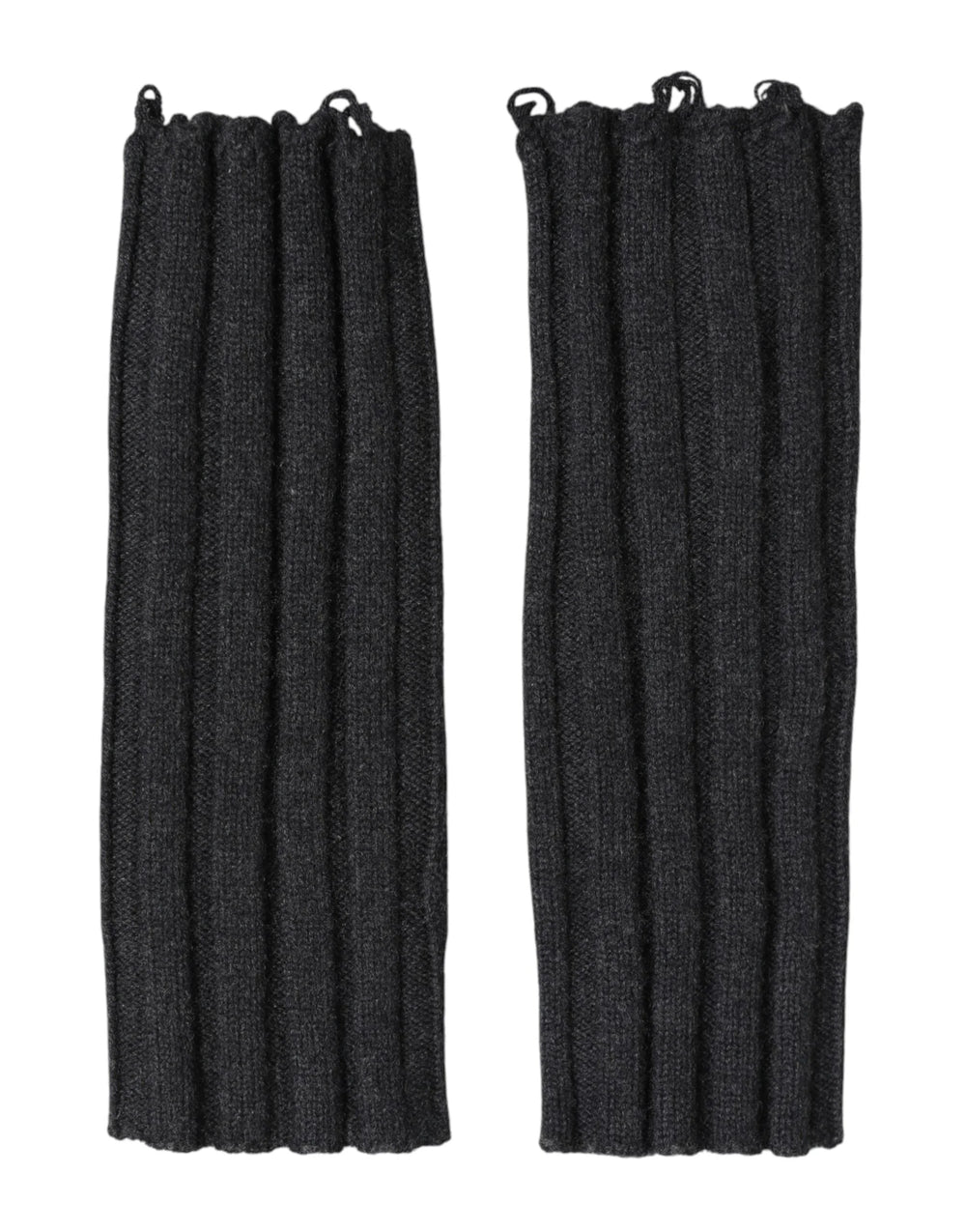 Dolce & Gabbana Black Virgin Wool Knitted Fingerless Gloves - Gloves & Mittens