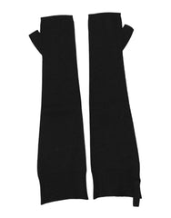 Dolce & Gabbana Black Virgin Wool Knitted Fingerless Men Gloves