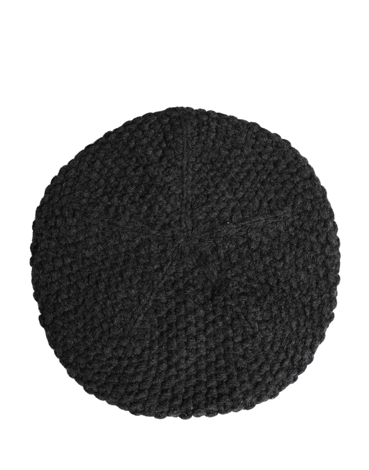 Dolce & Gabbana Black Virgin Wool Knitted Winter Beret Hat - Beanies