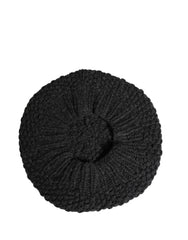 Dolce & Gabbana Black Virgin Wool Knitted Winter Beret Hat - Beanies