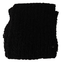 Vue arrière de l'écharpe en laine vierge et alpaga Dolce & Gabbana, démontrant une couverture complète et un motif de tricot raffiné.