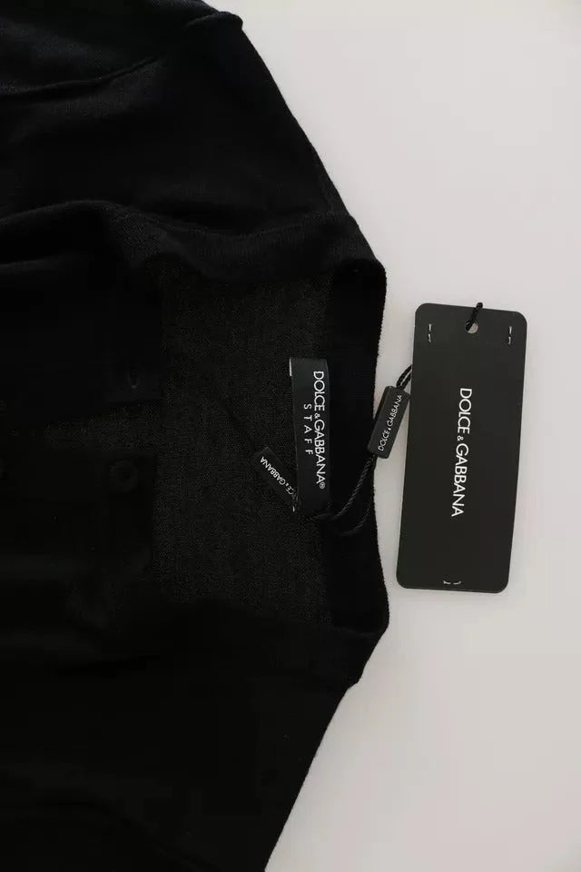 Dolce & Gabbana Black Virgin Wool Long Sleeve Top Blouse Top - IT42|M - Blouses