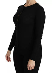 Dolce & Gabbana Black Virgin Wool Long Sleeve Top Blouse Top - IT42|M - Blouses