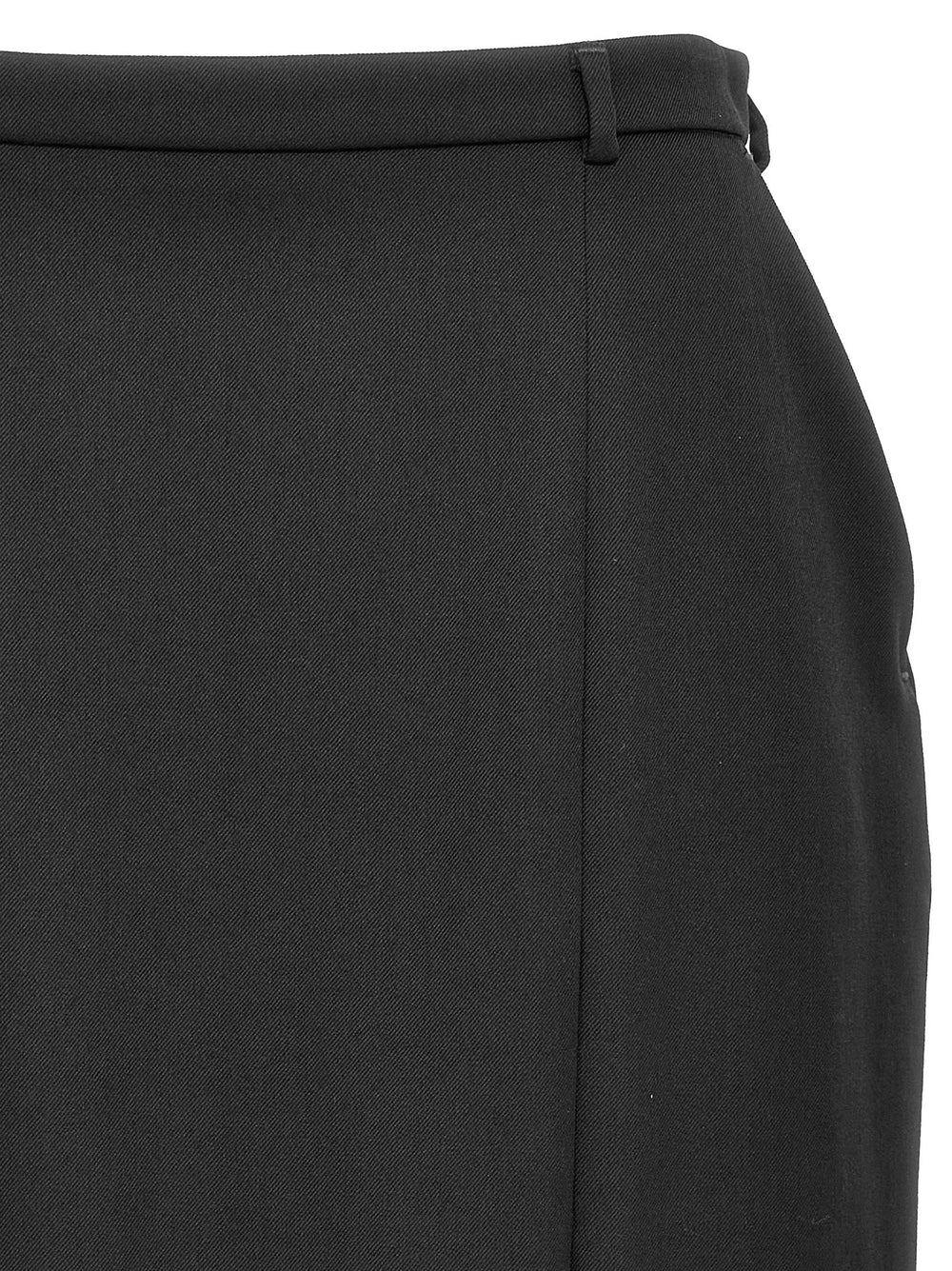 Dolce & Gabbana Black Virgin Wool Midi Skirt - IT46