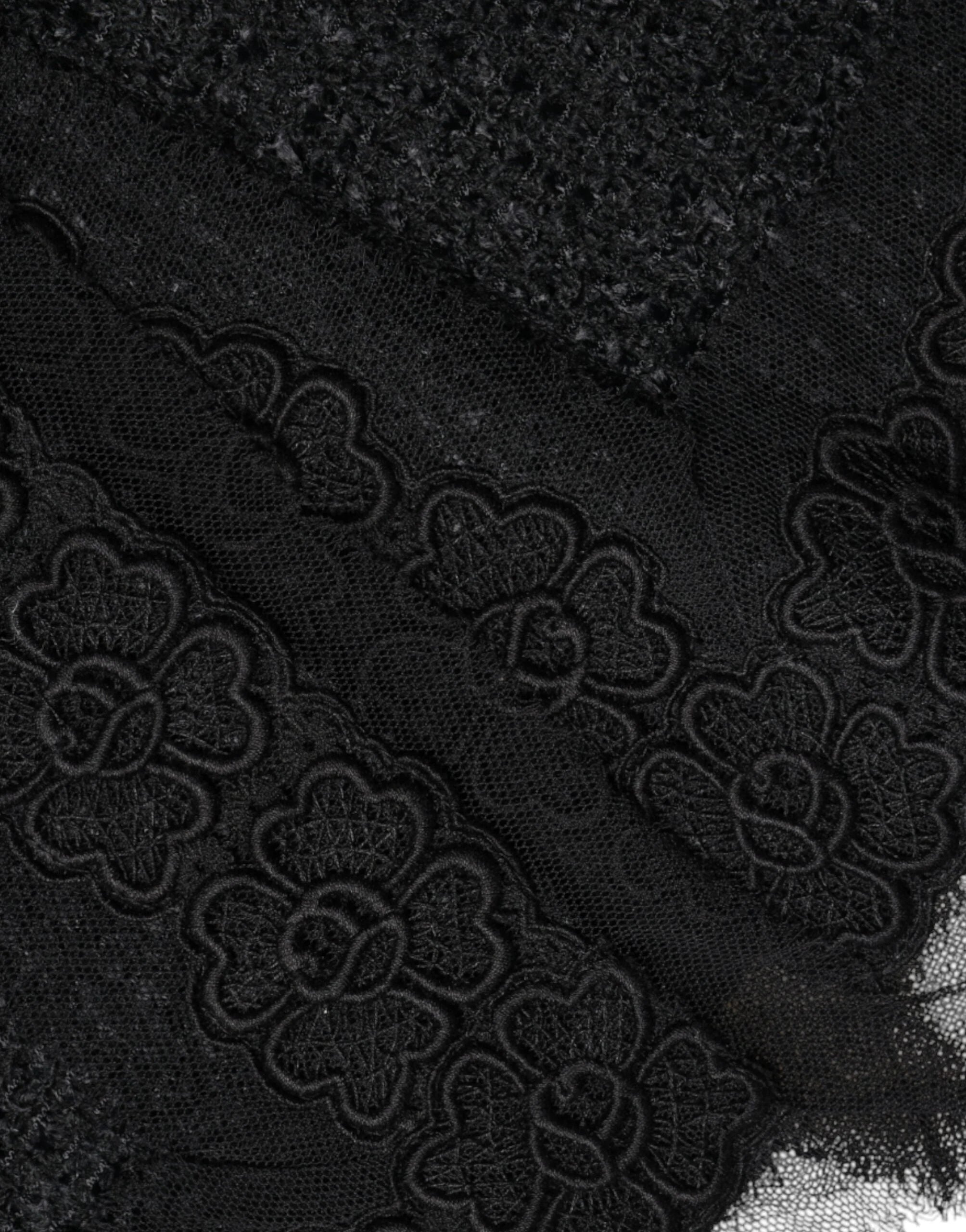 Dolce & Gabbana Black Virgin Wool Pencil Cut Midi Skirt - Skirts