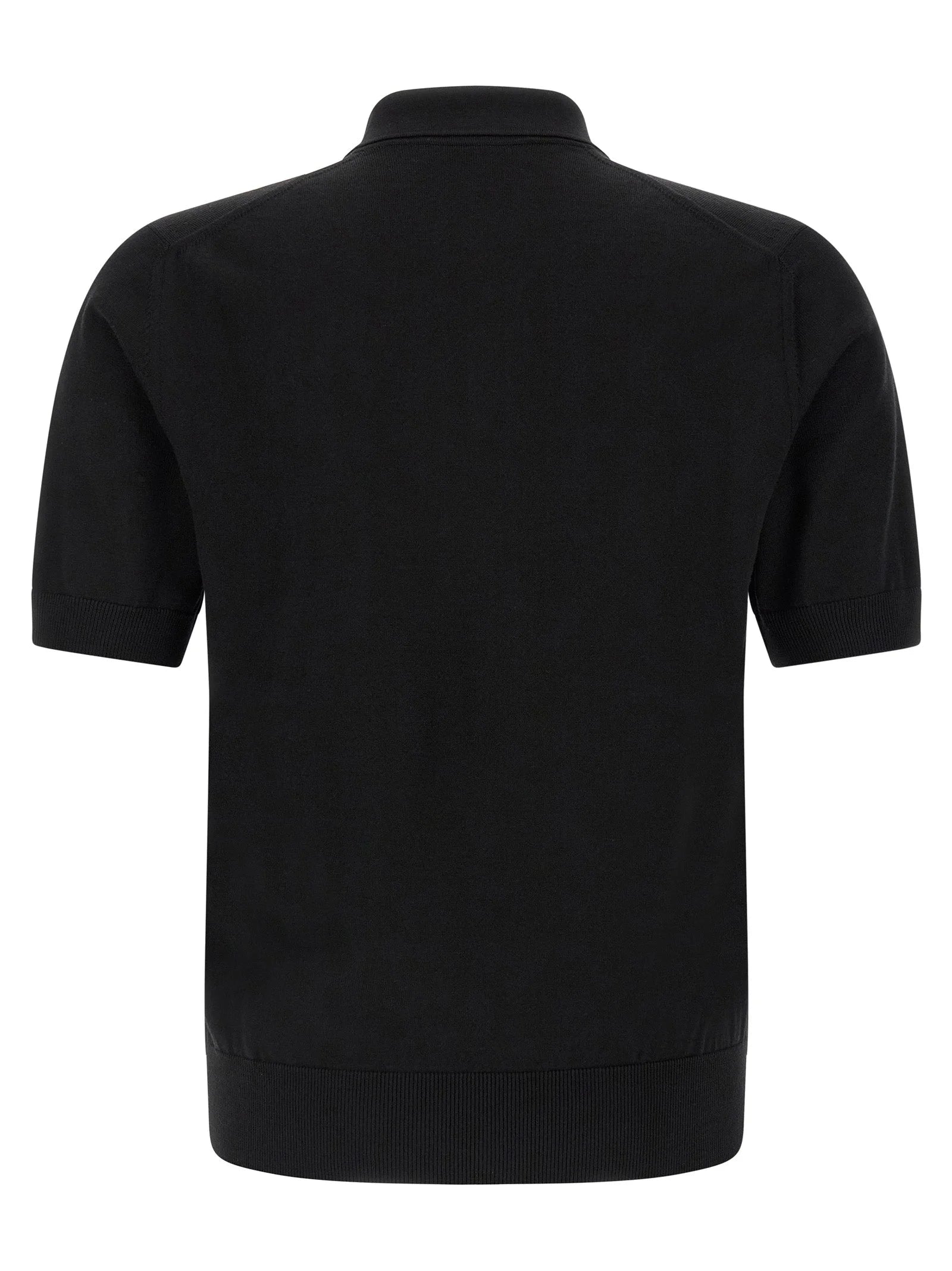 Dolce & Gabbana Black Virgin Wool Polo Shirt