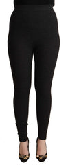Dolce & Gabbana Black Virgin Wool Stretch Waist Tights Pants - IT40|S - Tights