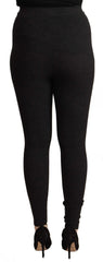 Dolce & Gabbana Black Virgin Wool Stretch Waist Tights Pants - IT40|S - Tights