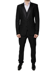 Dolce & Gabbana Black Virgin Wool Tuxedo - IT50 | L