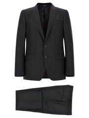 Dolce & Gabbana Black Virgin Wool Two-Piece Suit