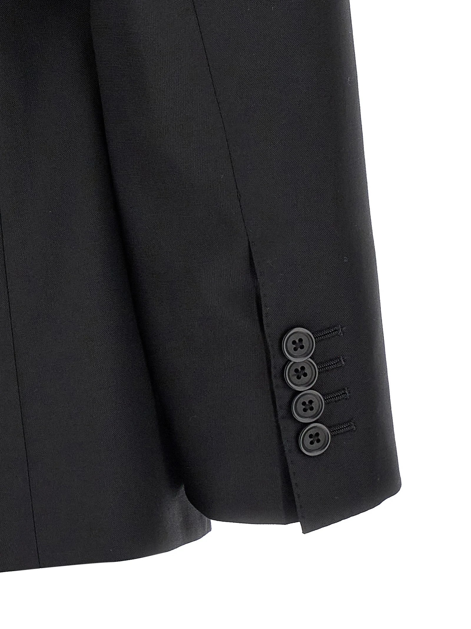 Dolce & Gabbana Black Virgin Wool Two-Piece Suit