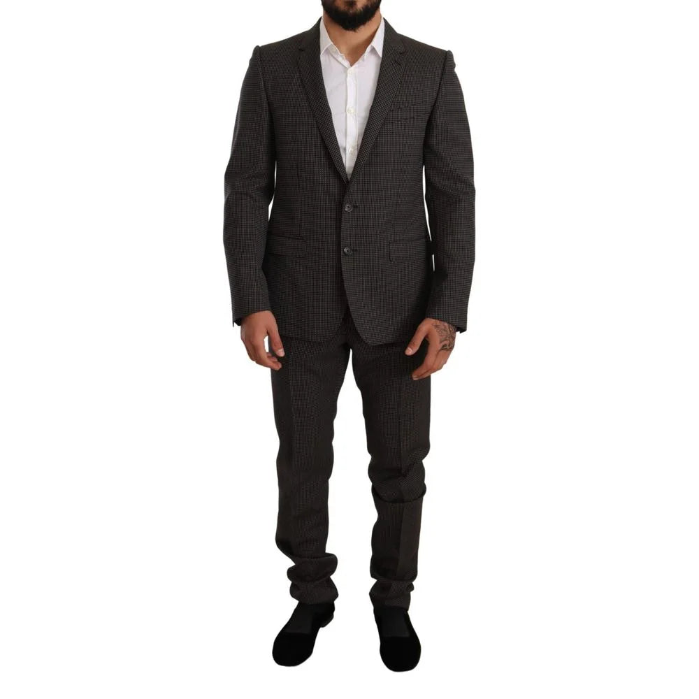 Dolce & Gabbana Black Virgin Wool Two-Piece Suit - IT50 | L