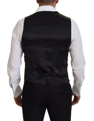 Dolce & Gabbana Black Virgin Wool Waistcoat Formal Dress Vest - IT50 | L - Vests