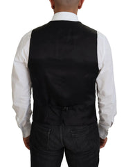 Dolce & Gabbana Black Virgin Wool Waistcoat Formal Vest - IT52 | L - Vests