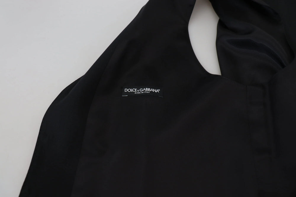 Dolce & Gabbana Black Virgin Wool Waistcoat Formal Vest - IT52 | L - Vests