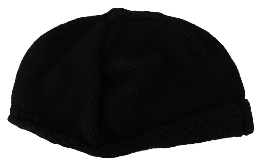 Dolce & Gabbana Black Virgin Wool Women Winter Beanie Cap Hat - Beanies