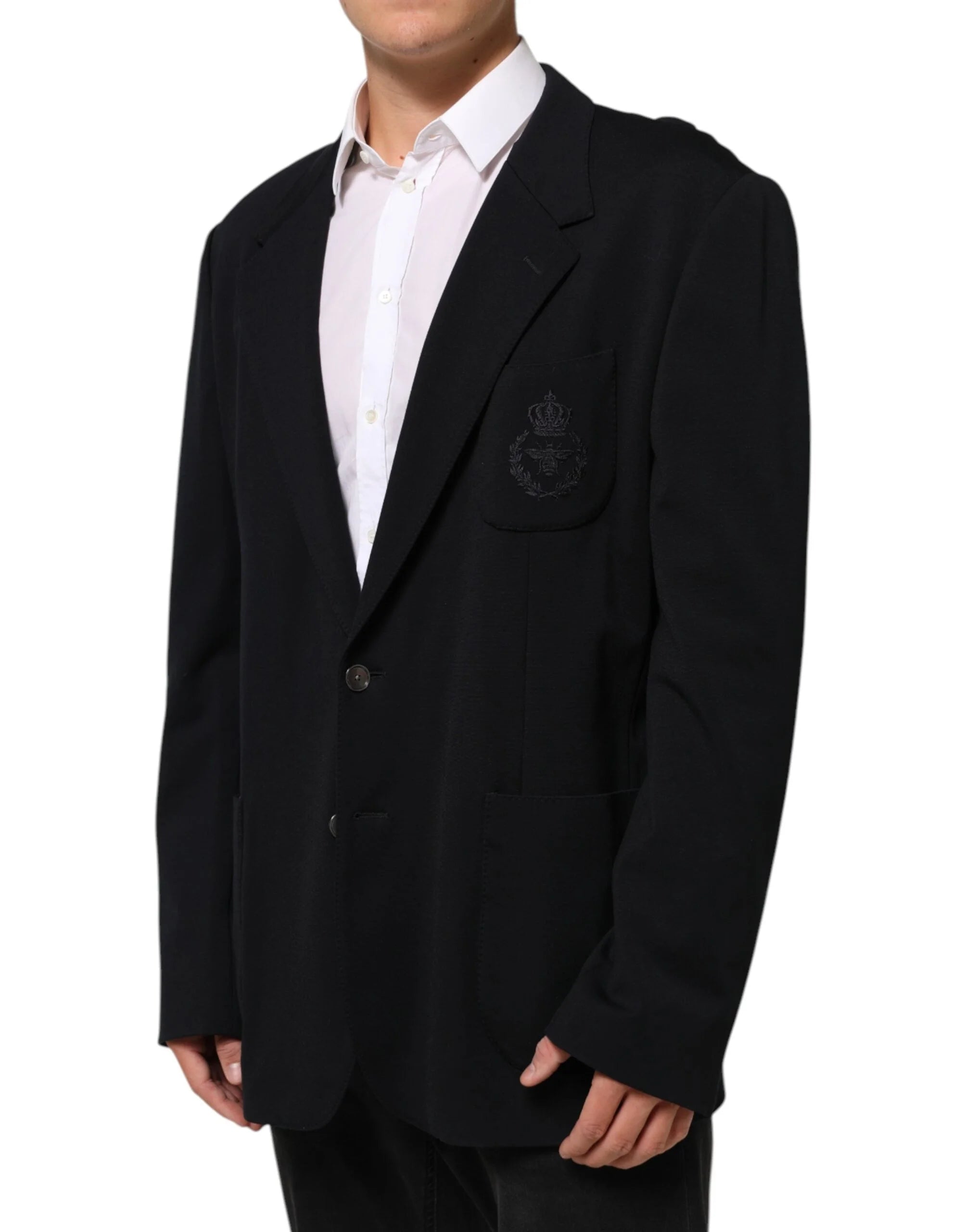 Dolce & Gabbana Black Viscose 2 Buttons Suit Jacket Blazer - IT60 | 3XL - Sport Jackets