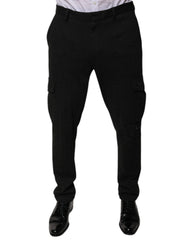 Dolce & Gabbana Black Viscose Cargo Men Casual Pants - IT50 | L - Cargo Pants