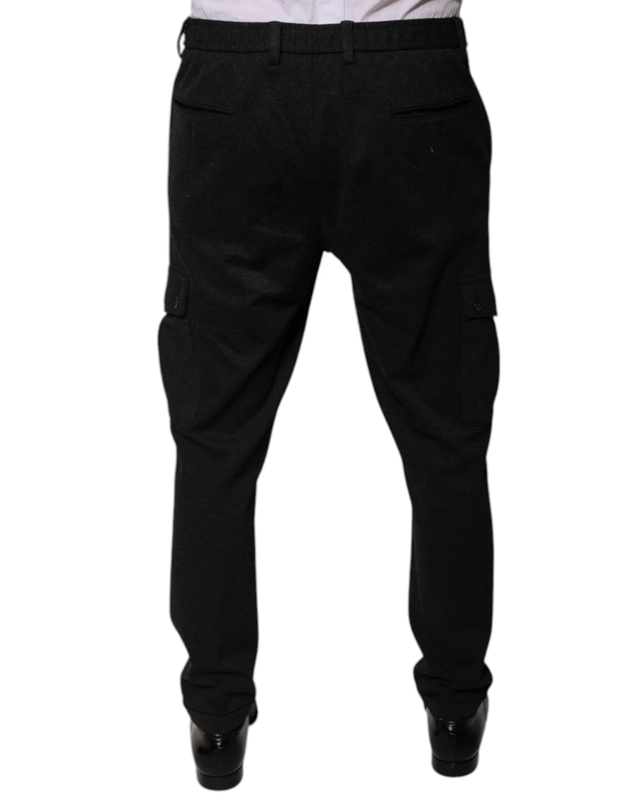 Dolce & Gabbana Black Viscose Cargo Men Casual Pants - IT50 | L - Cargo Pants