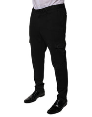 Dolce & Gabbana Black Viscose Cargo Men Casual Pants - IT50 | L - Cargo Pants