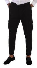 Dolce & Gabbana Black Viscose Cargo Skinny Men Trouser Pants - IT54 | XL - Cargo Pants