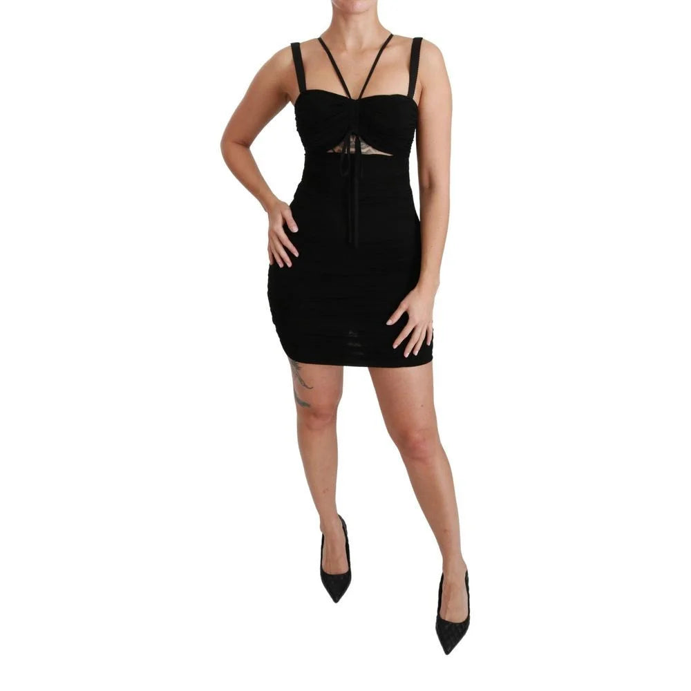 Dolce & Gabbana Black Viscose Cocktail Dress - IT42|M