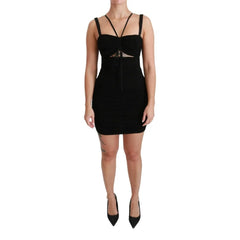 Dolce & Gabbana Black Viscose Cocktail Dress - IT42|M