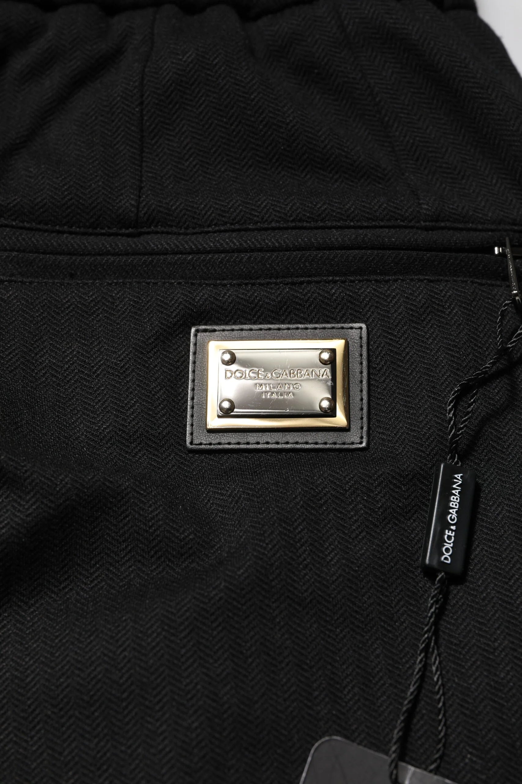 Dolce & Gabbana Black Viscose Drawstring Men Jogger Pants - IT44 | XS