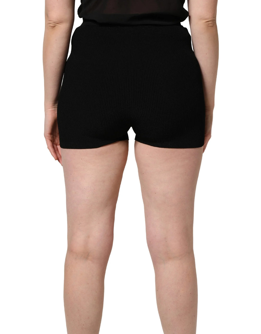 Dolce & Gabbana Bermude scurte high waisted din viscosă neagră - IT40|S