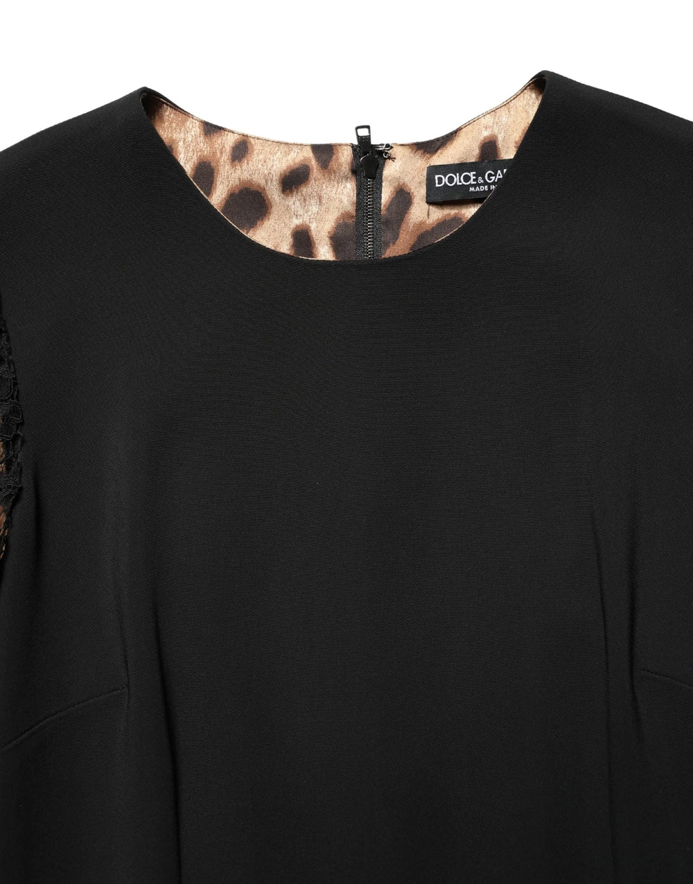 Dolce & Gabbana Black Viscose Lace Long Sleeves Mini Dress - IT38 | XS
