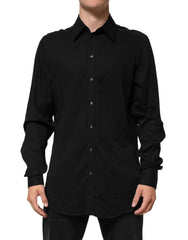 Dolce & Gabbana Black Viscose Long Sleeve Formal Dress Shirt - IT41 | L - Shirts