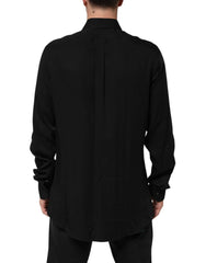 Dolce & Gabbana Black Viscose Long Sleeve Formal Dress Shirt - IT41 | L - Shirts