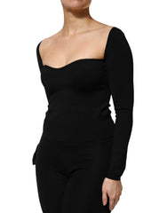 Dolce & Gabbana Black Viscose Long Sleeve Pullover Blouse Top - IT42|M - Sweaters