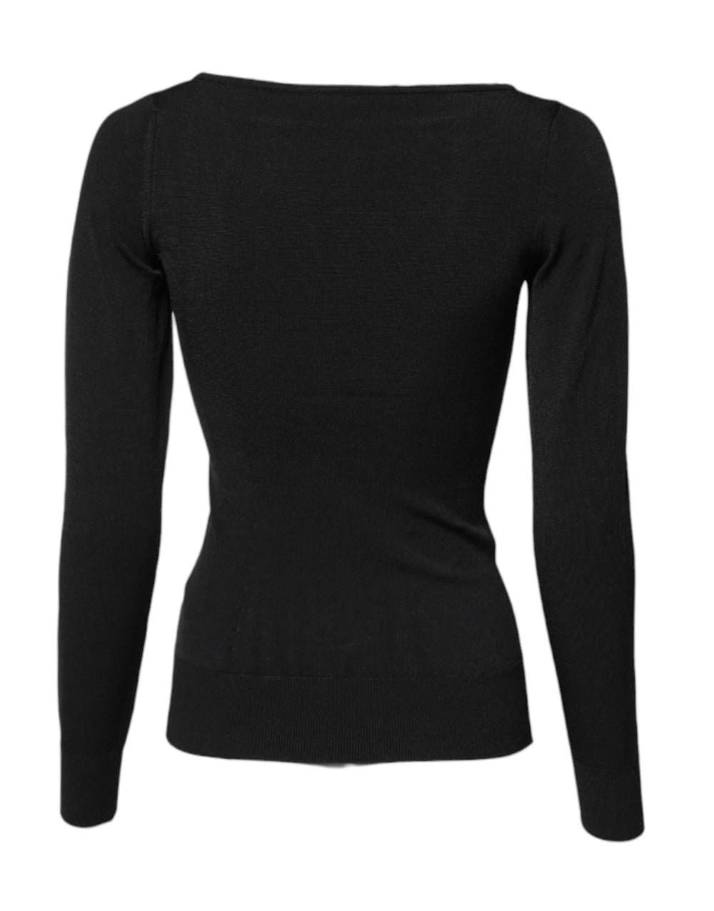Dolce & Gabbana Black Viscose Long Sleeves Pullover Top - IT36|XXS - Sweaters